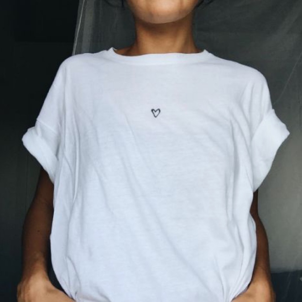 Embroidered “Heart” Handmade Tee